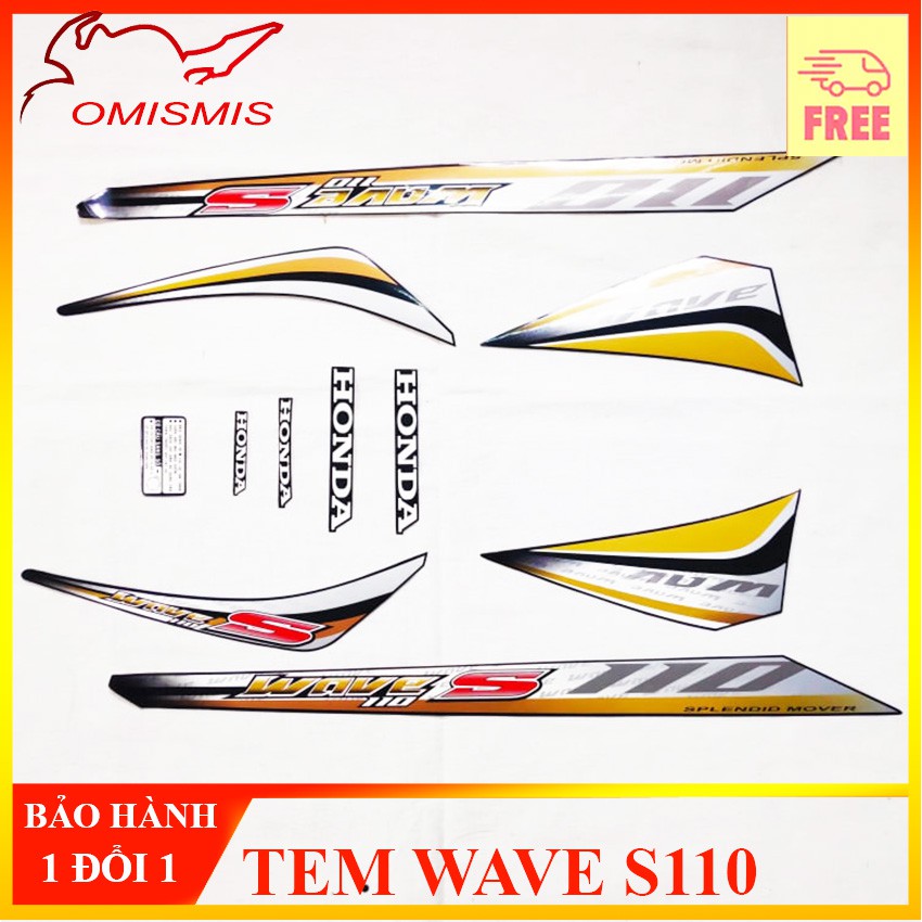 [WAVE S110] BỘ TEM RỜI, TEM MẪU ZIN, FULL 3 LỚP CHO WAVE S110