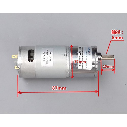 Motor giảm tốc 12V 80 vòng/phut 555 24V 120rpm