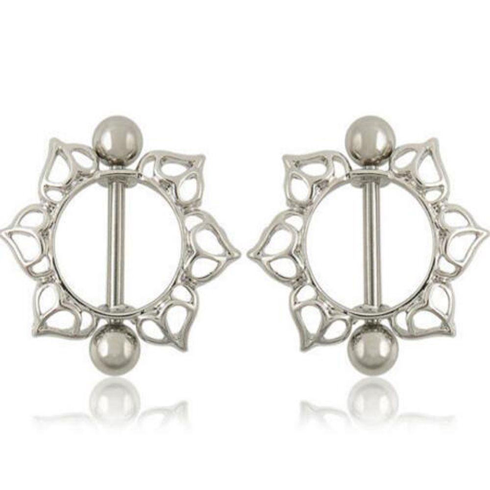 Khuyên Nhũ Hoa / Núm Vú Giả Bằng Thép Phẫu Thuật Hình Trái Tim / Hoa Quyến Rũ Cho Nữ