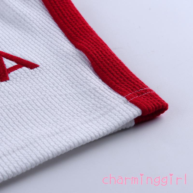 Áo Croptop Không Tay Thêu Chữ Thời Trang Cho Nữ