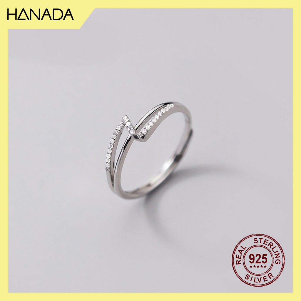 Nhẫn Bạc 925 Hanada N1234.R.2.S.240.0644 Chữ Z Đá N8