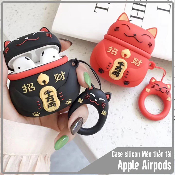 Case AirPods 1/2 Vỏ Bọc Tai Nghe AirPods 1/2 hình Mèo Thần Tài Siêu Cute - MINH AN SAIGON