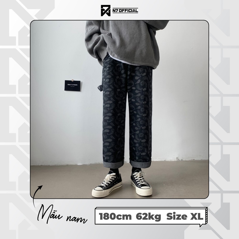 Quần Jeans Suông Paileys unisex N7 Basic nam nữ ống rộng oversize phong cách Hàn Quốc ulzzang | WebRaoVat - webraovat.net.vn