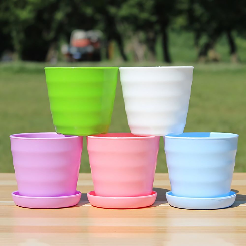 [9X8,8CM] CHẬU TRỒNG SEN ĐÁ HOA MINI ĐỂ BÀN CÓ ĐĨA LÓT BẰNG NHỰA NHIỀU MẦU