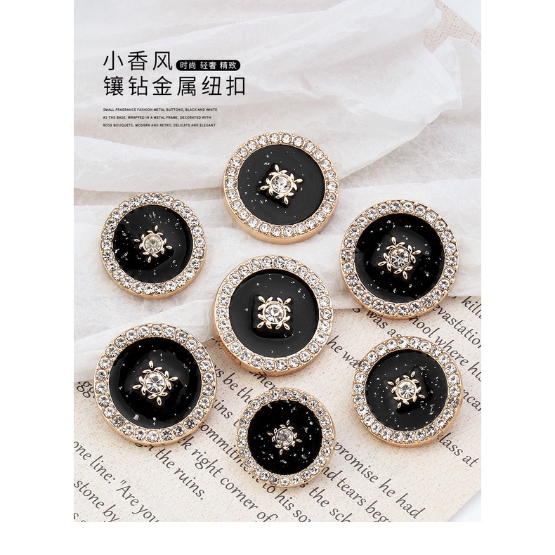 Nút Áo Khoác Vest Chất Liệu cashmere Cao Cấp Đính Đá Sang Trọng 24H