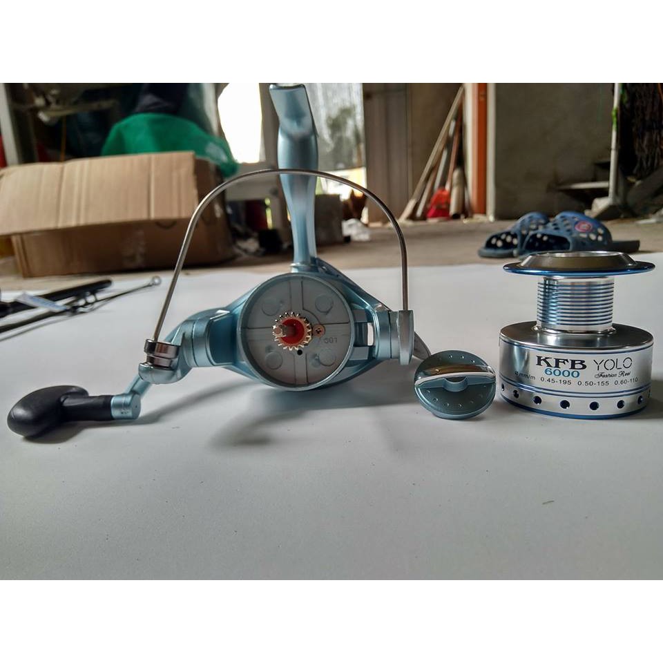 bộ cần câu 2 khúc shimano 2m4, máy yolo kfb6000, kèm phụ kiện