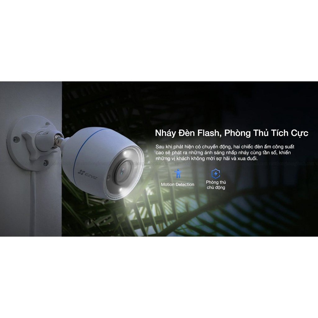 Camera ip wifi ngoài trời EZVIZ c3tn 2m color/ h3c Color EZVIZ WiFi 2MP 1080P có màu