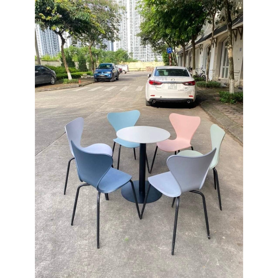 Ghế Nhựa Eames Thiên Nga, Cánh Én Chân Sắt Ngồi Cafe, Làm Việc, Nhà Hàng Mẫu Mới Decor Nhà Cửa