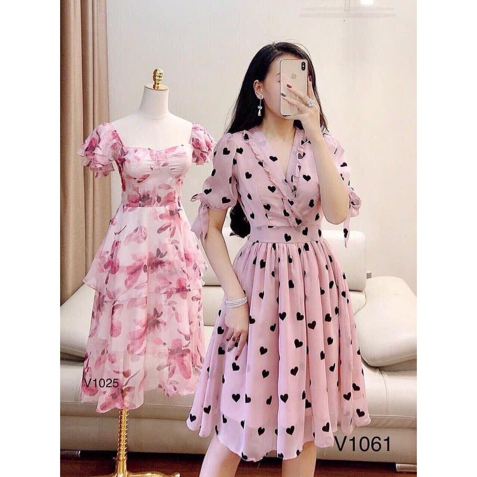 [XẢ KHO] VÁY ĐẦM VOAN HỌA TIẾT TRÁI TIM SIÊU DỄ THƯƠNG THỜI TRANG NỮ THIẾ KẾ ARAVA DV01 | BigBuy360 - bigbuy360.vn