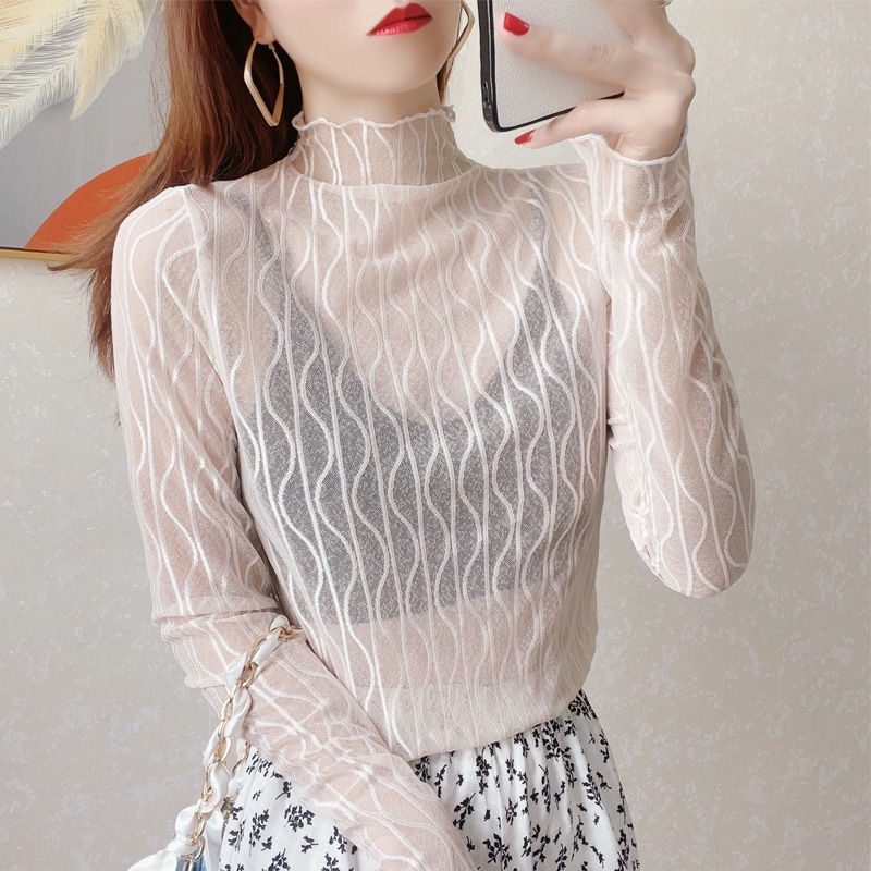 Áo Lưới Tay Dài Cổ Lọ Thời Trang Dành Cho Nữ Edge