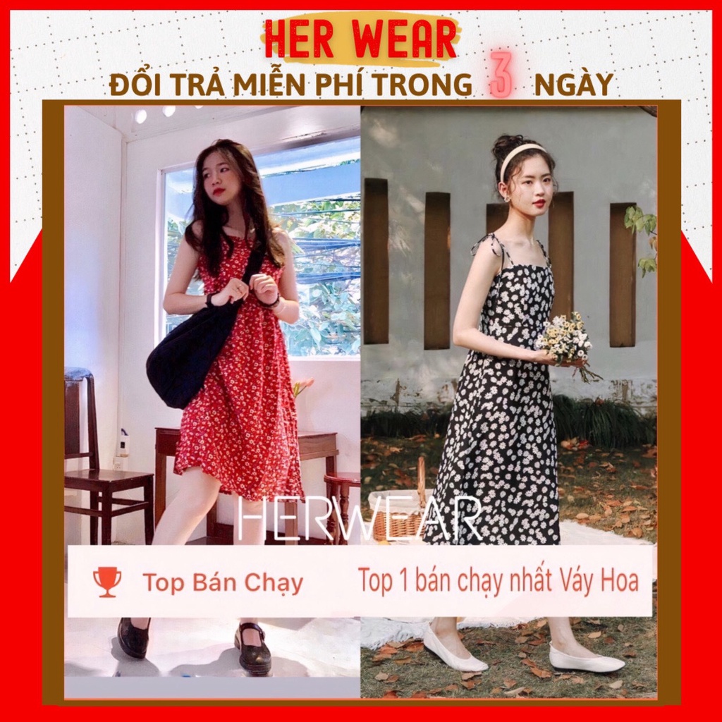 Váy Ngủ 2 dây hoa nhí 🦋FREESHIP🦋 Váy hoa nhí vintage hai dây nữ Ulzzang Hàn Quốc