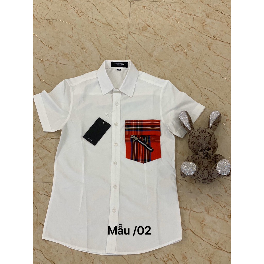 Áo sơ mi Nam Trắng cộc tay họa tiết Cực Hot | BigBuy360 - bigbuy360.vn