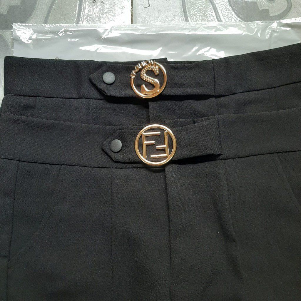 Quần Baggy quần tây công sở nữ đính khoen tròn vải tuyết mưa siêu sang nha | BigBuy360 - bigbuy360.vn