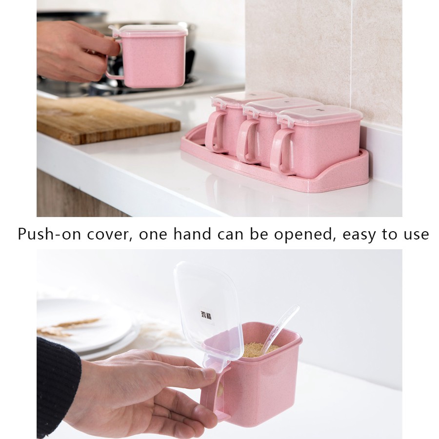 Set 3/4 hũ đựng gia vị nấu ăn tiện lợi và dễ thương | BigBuy360 - bigbuy360.vn