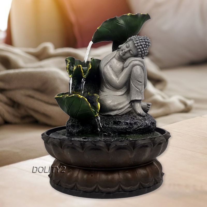 Buddha Tabletop Fountain Landscape Resin Decor for Desk Indoor Home Office