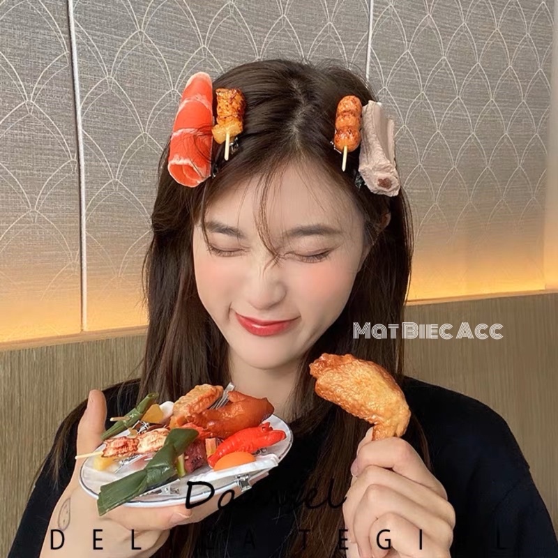 Kẹp tóc thức ăn đồ chơi hoa quả dễ thương độc đáo
