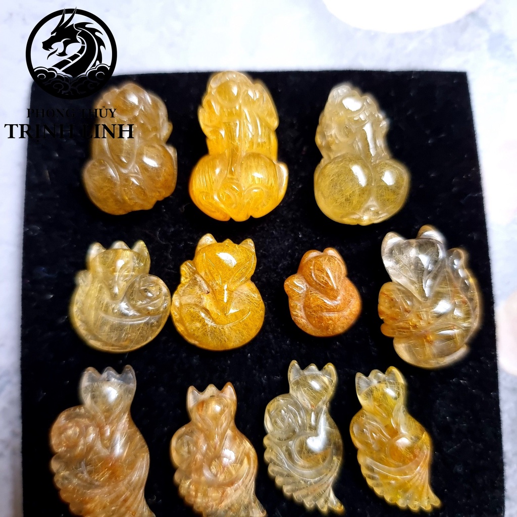MẶT DÂY CHUYỀN CỬU VỸ HỒ LY ÔM HOA - TỲ HƯU MÀU VÀNG  - LÔ 1