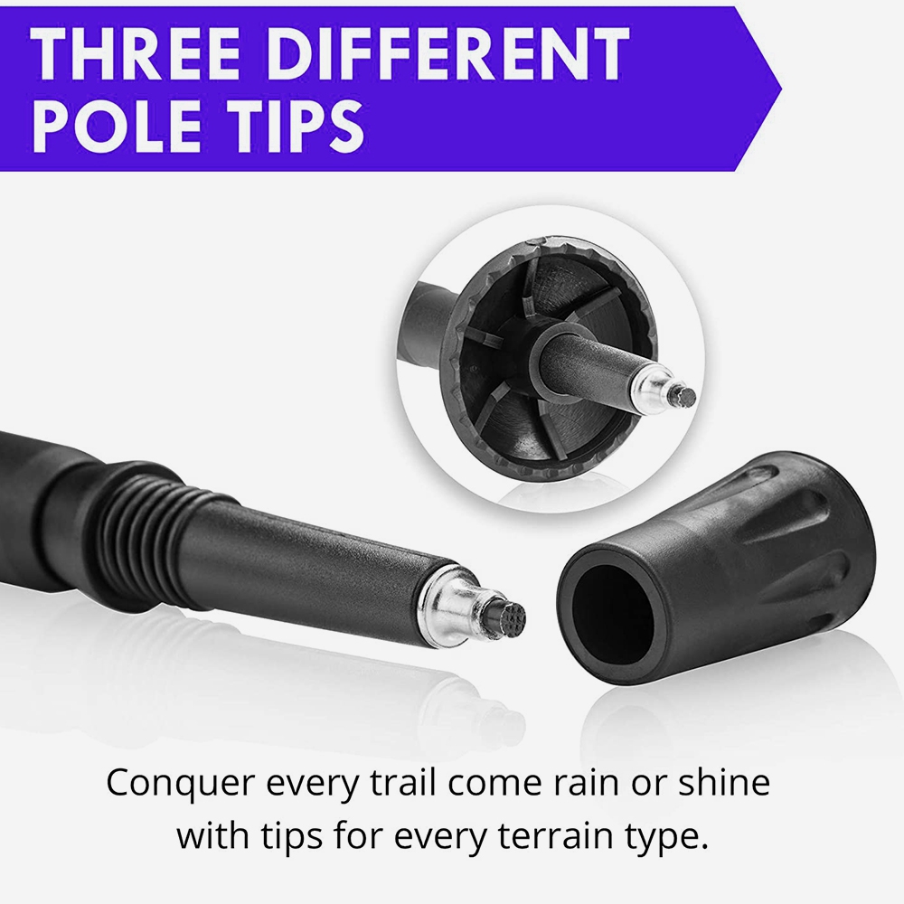 Gậy Leo Núi Chống Sốc Siêu Nhẹ Bằng Cao Su Siêu Nhẹ 4 Màu 53~110cm Cao Cấp