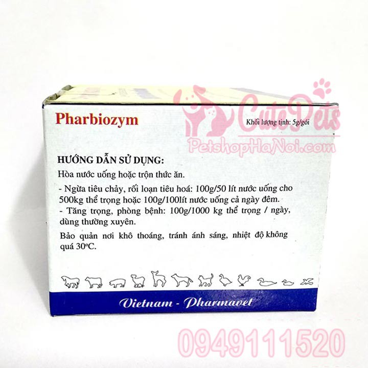 Men hỗ trợ tiêu hóa Pharbiozym 5g cho chó mèo - CutePets Phụ kiện thú cưng Pet Shop Hà Nội