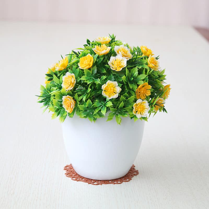 Chậu cây hoa giả mini để bàn trang trí siêu đẹp milkdecor- 01