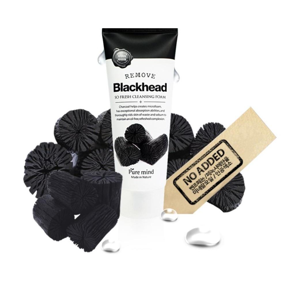 Sữa rửa mặt làm sạch sâu chiết xuất từ than hoạt tính PURE MIND BLACKHEAD SO FRESH CLEANSING FOAM - Hàn Quốc Chính Hãng | BigBuy360 - bigbuy360.vn