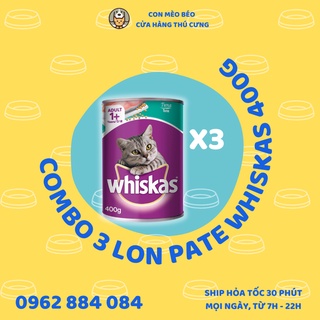 COMBO 3 Lon Pate WHISKAS ADULT Cho Mèo Lớn 400G - CONMEOBEO