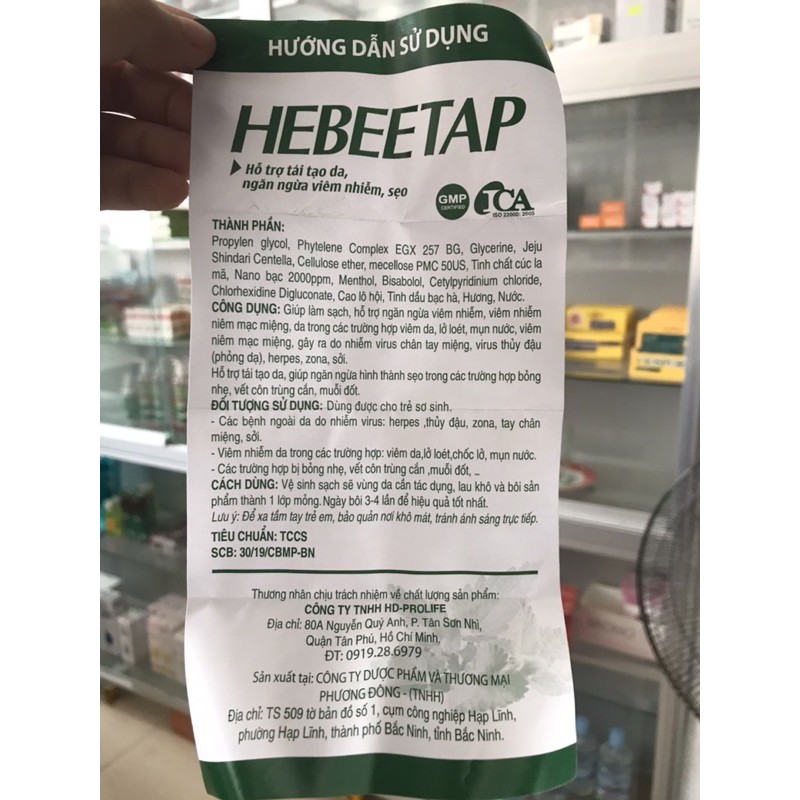 NGĂN NGỪA VIÊM SẸO HỖ TRỢ TÁI TẠO DA HEBEETAP