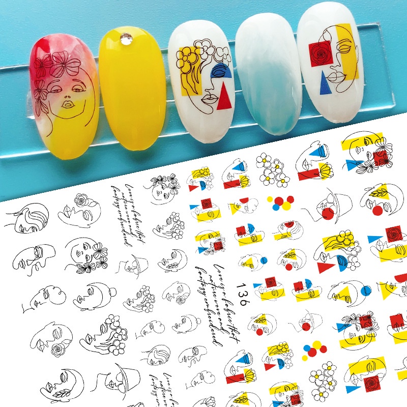 Sticker 3D One Line Nails - Hình dán móng tay 136
