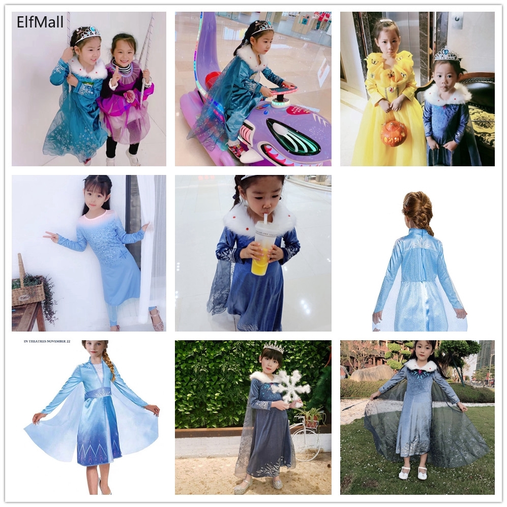 Đầm công chúa Elsa cho bé gái hóa trang 2-12 tuổi