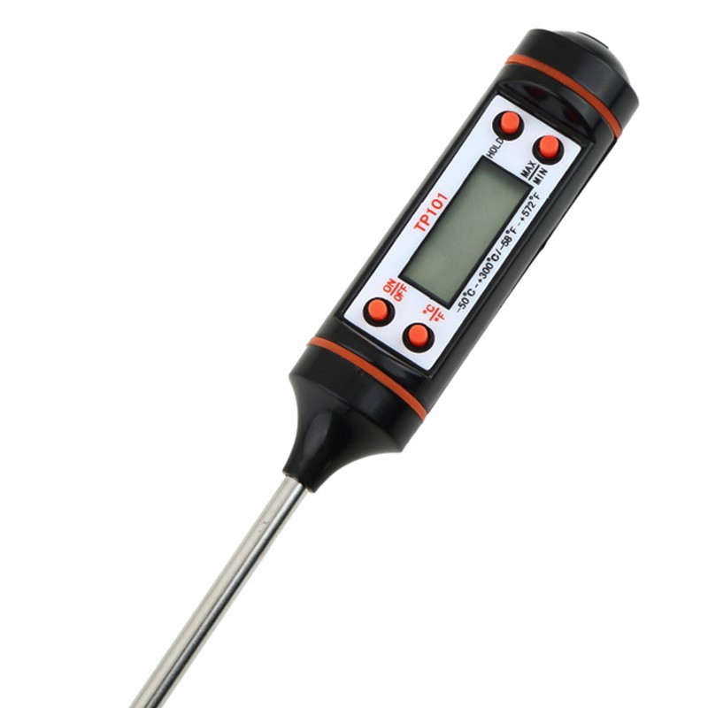 Nhiệt kế nấu ăn &amp; nướng BBQ bằng thép không gỉ màn hình LCD