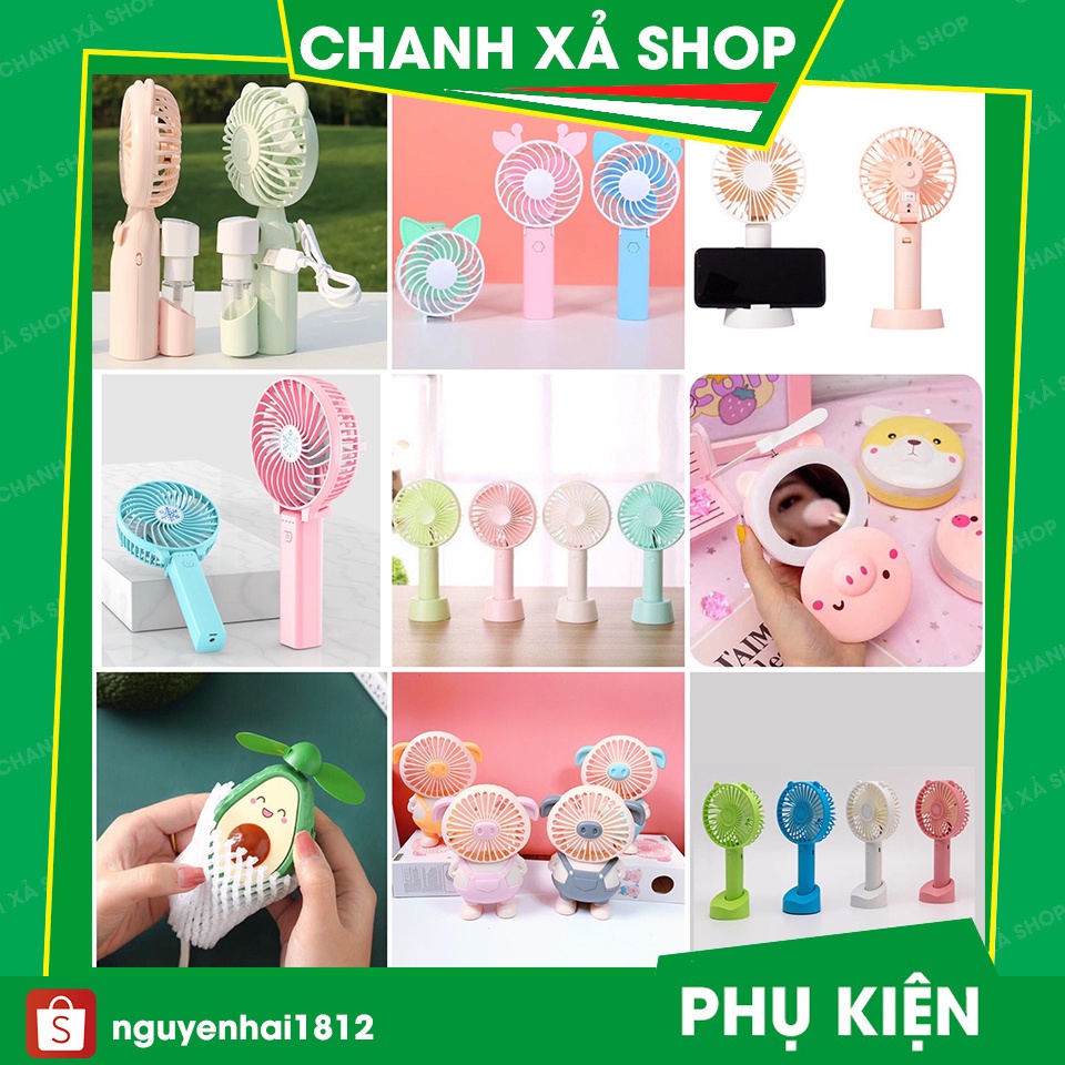 Quạt Cầm Tay Có Đế Để Bàn quạt N9 Gương Quạt Heo - Gập Tiện Lợi Nhỏ Gọn Tích Điện (Tặng kèm Pin +  Cáp)