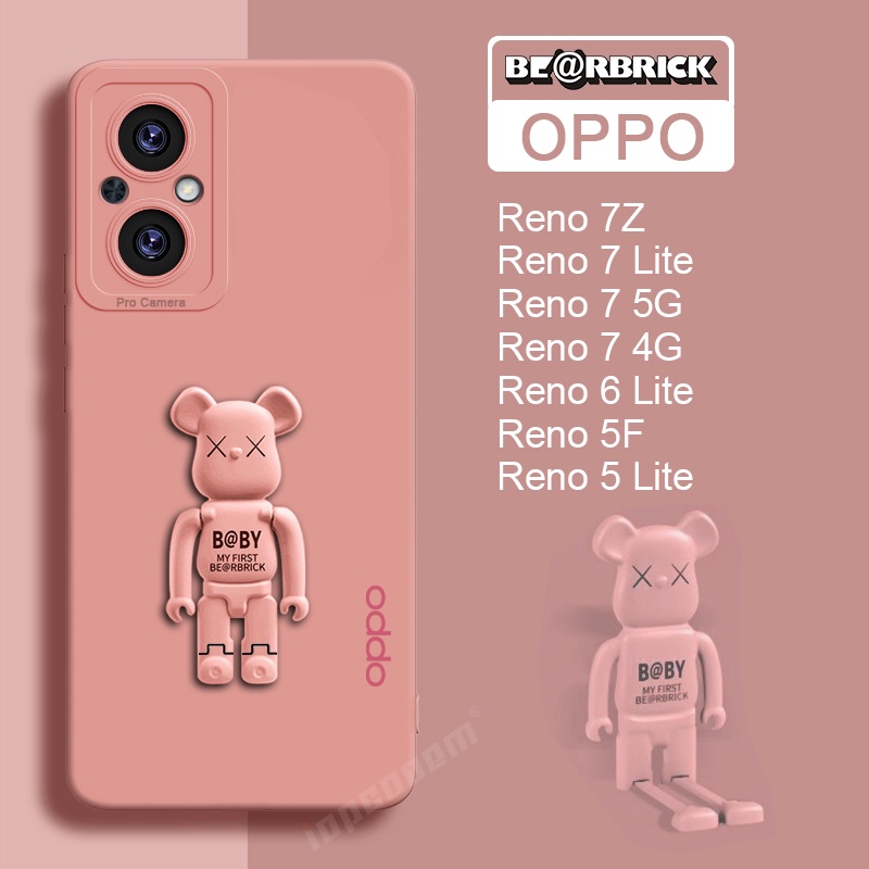Ốp Điện Thoại Silicon Mềm Có Giá Đỡ Hình Gấu Cho OPPO Reno 7 Z 7Z 5F 5 6 Lite Reno7 4G Reno 8 5G