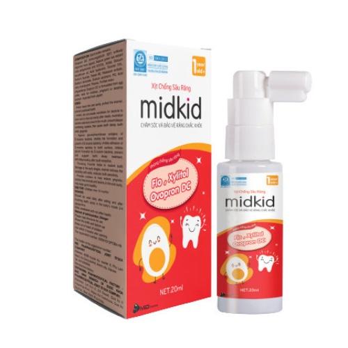 Xịt chống sâu răng MIDKID hương táo cho bé từ 1 tuổi giúp làm sạch và bảo vệ men răng, giảm mảng bám, ố vàng