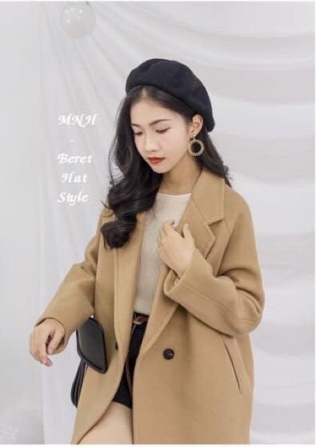 Mũ nồi, mũ beret dạ túi zip loại 1