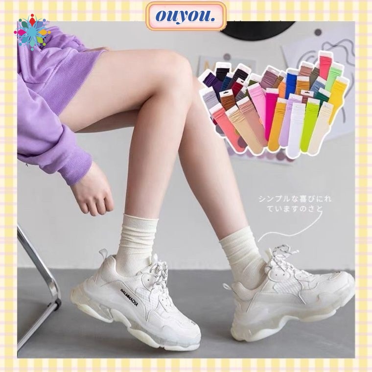 Vớ Cổ Cao Cao Nhiều Màu Sắc Phong Cách Hàn Quốc Cổ Điển Thời Trang