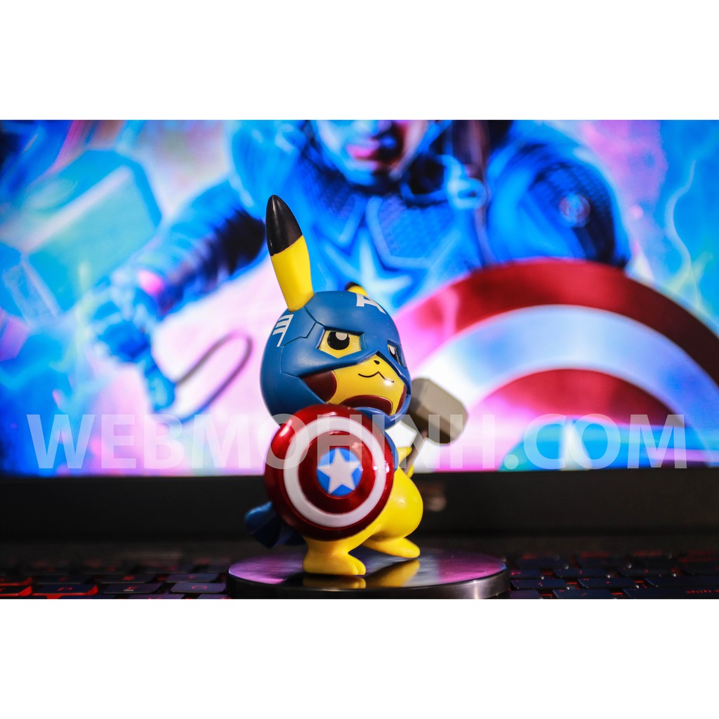 GIÁ HỦY DIỆT Mô Hình Đồ Chơi Pikachu Captain America Dễ Thương Trang Trí Bàn Học, Nơi Làm Việc, Xe Hơi