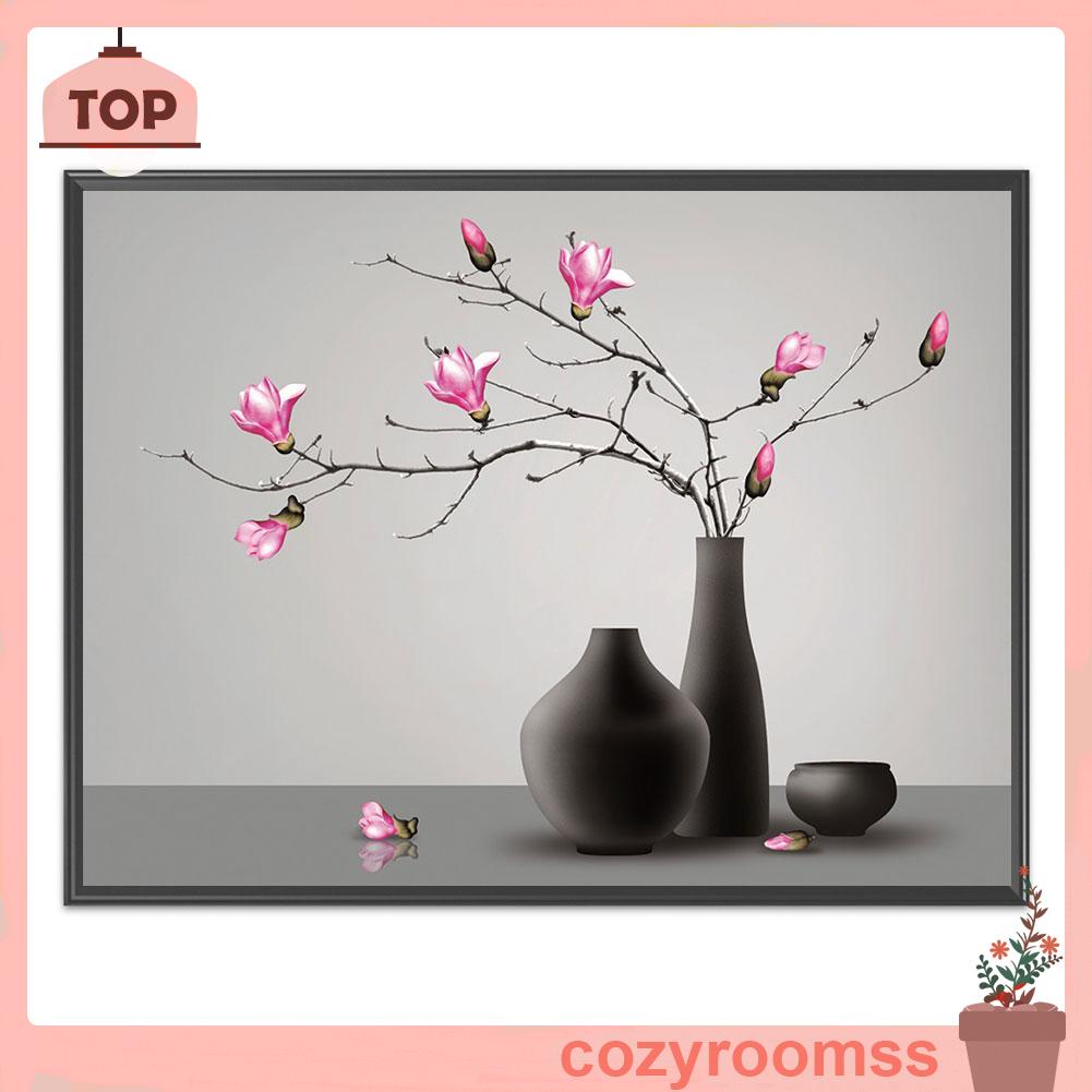 Tranh Thêu Chữ Thập Toàn Bộ 11CT DIY Hình Lọ Hoa Mộc Lan