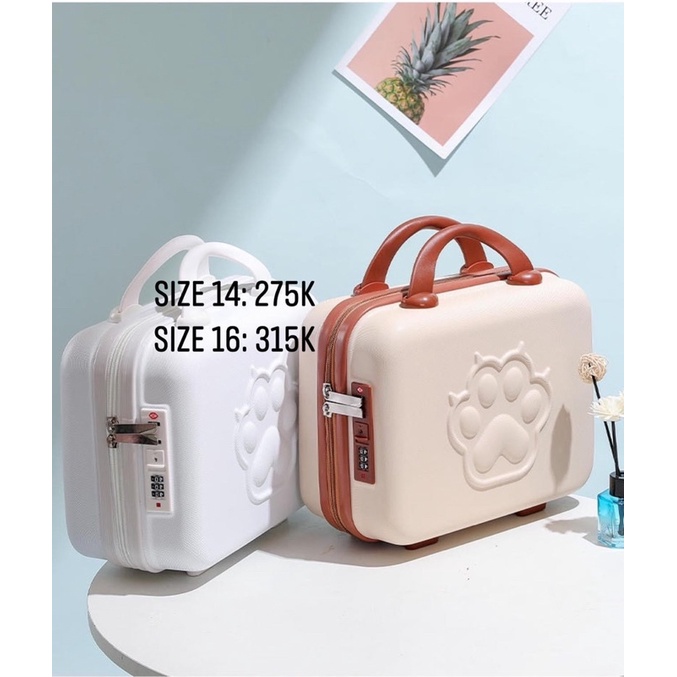 Túi Xách Cài Vali Hình Chân Mèo Size 14-16 - Cáo Đeo Nơ