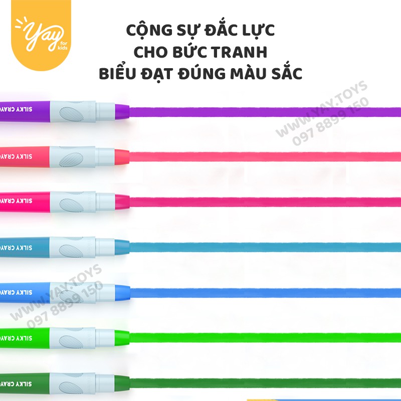 [DỄ RỬA] Bút Sáp Màu Lụa Silky Crayon Joan Miro Baby Roo &amp; Mideer Cho Bé 3+