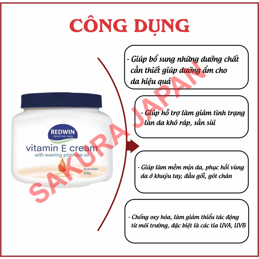 Kem dưỡng da Redwin Vitamin E Cream 300g