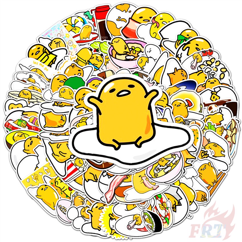 Bộ 100 Cái/Bộ ❉ Hình Dán Loạt Gudetama B ❉ Miếng Dán Hình Anime Dùng Trang Trí Vali Laptop Ván Trượt DIY Thời Trang