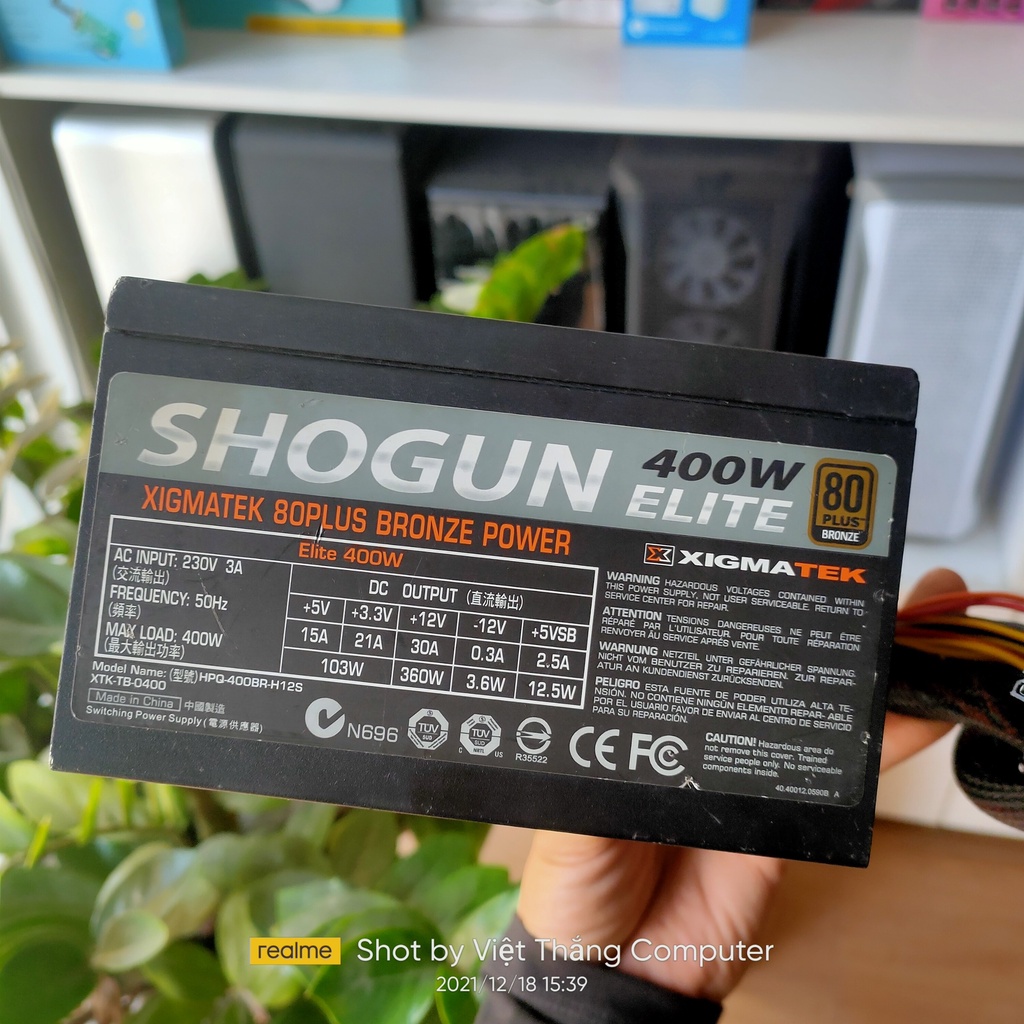 Nguồn máy tính Công sức thực Xigmatek Shogun Elite 400W  đạt chuẩn 80 Plus Bronze