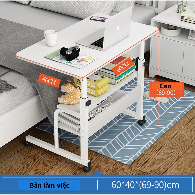 Bàn làm việc đa năng FUNA BDN05 phiên bản nâng cấp kệ 2 tầng thiết kế thời trang,nâng hạ chiều cao,chân bánh di chuyển