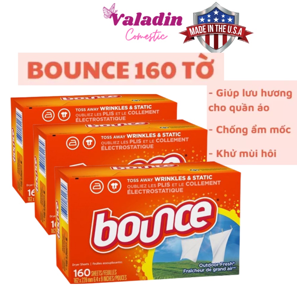 Giấy thơm BOUNCE 160 tờ Outdoor Fresh