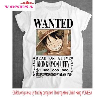 Áo thun luffy wanted cực đẹp | áo one piece luffy mũ rơm truy nã op18 | vonesa