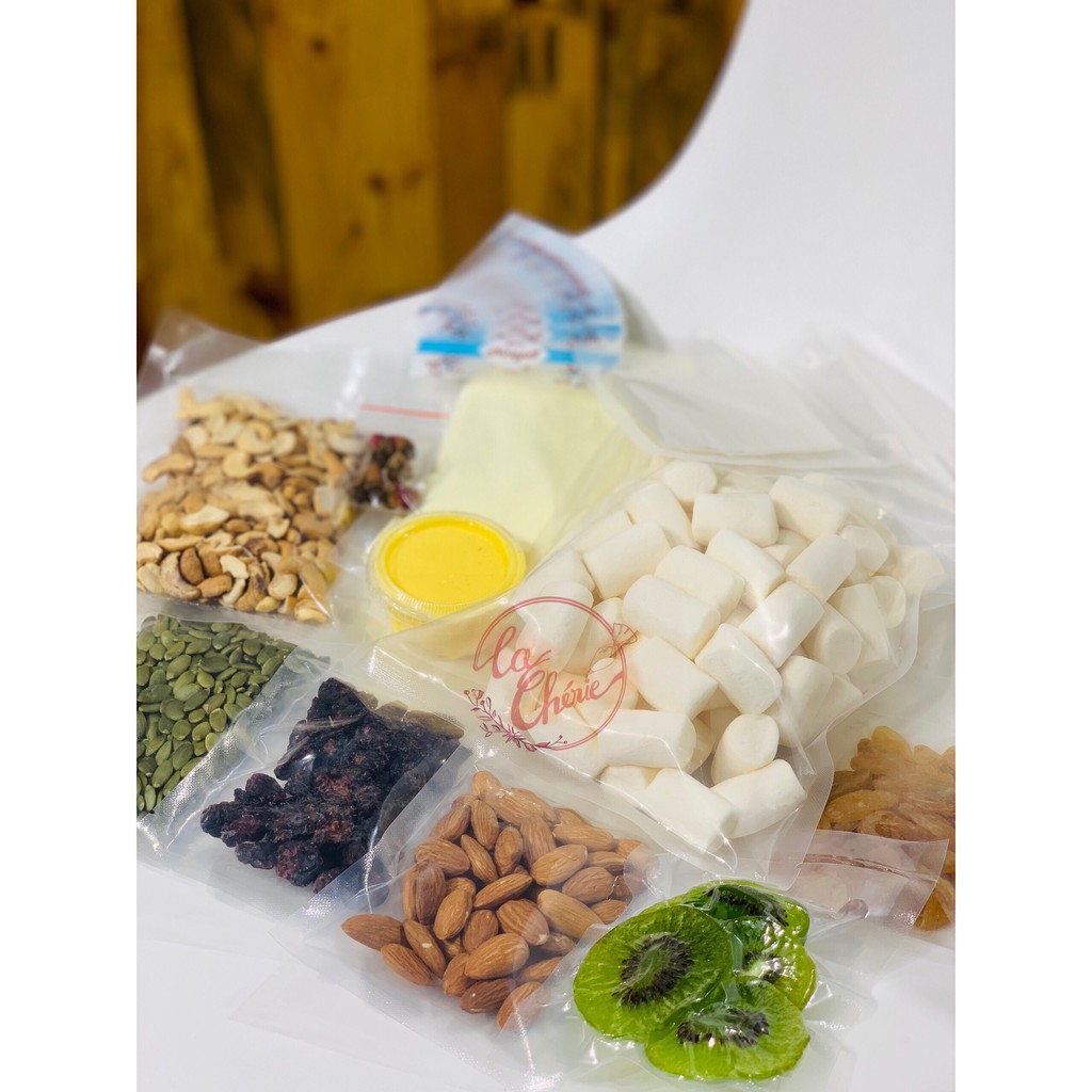 Set 10 Nguyên liệu làm Kẹo Hạnh Phúc ( Nougat ) 425gr/850gr