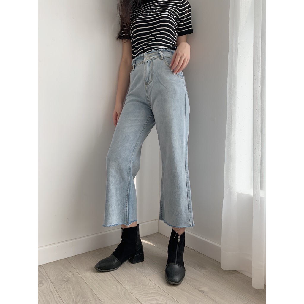Quần bò ống rộng lưng cạp chun QB168 1994closet