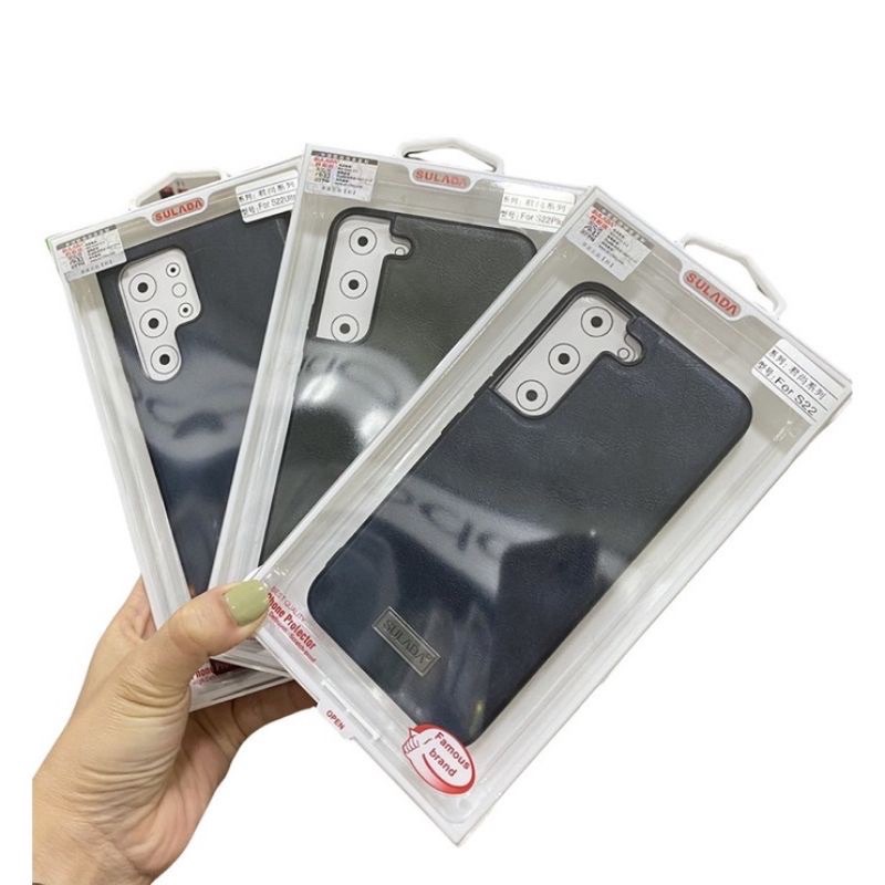 Ốp lưng Sulada da cho Samsung S23 Ultra/ Plus/ S22/ S22 Plus/ S22 Ultra viền dẻo chống sốc cao âpsp