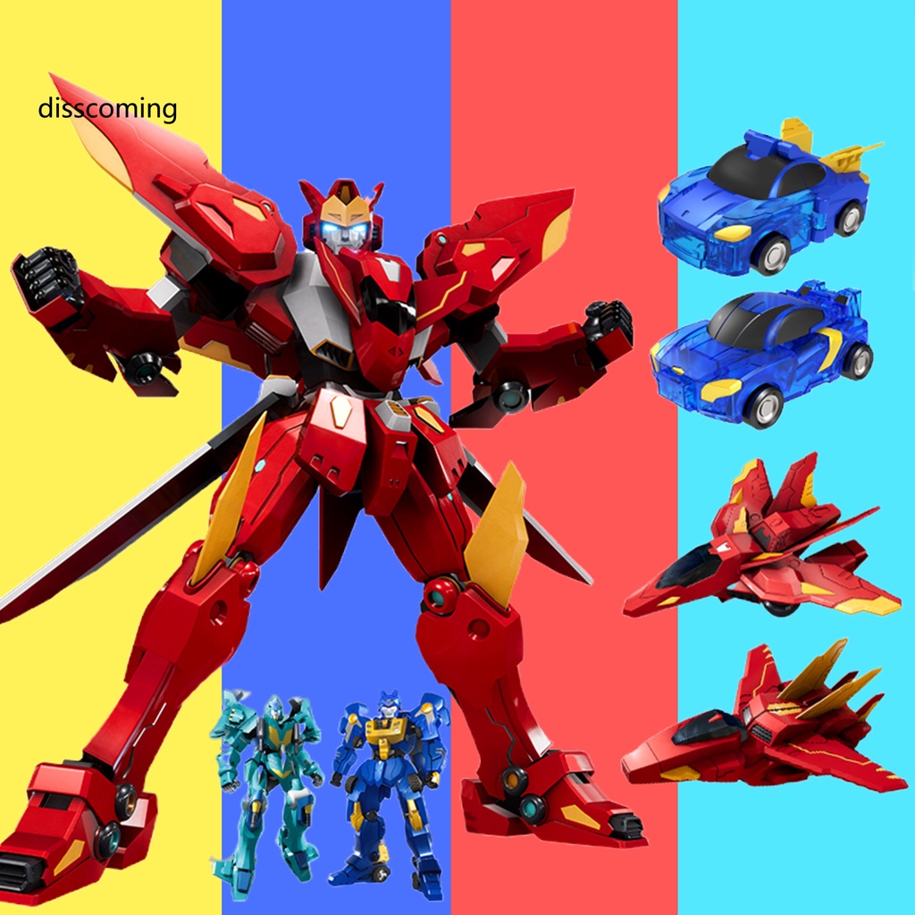 Set 2 Đồ Chơi Xe Hơi Biến Hình Robot Bằng Nhựa Có Nam Châm Cho Bé Trai