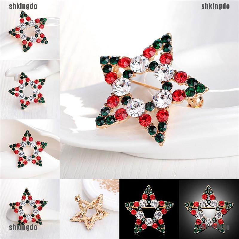 THINH Huy Hiệu Cài Áo Hình Người Tuyết Đính Đá Pha Lê Thời Trang